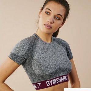 Gymshark New flex crop top in charcoal and plum